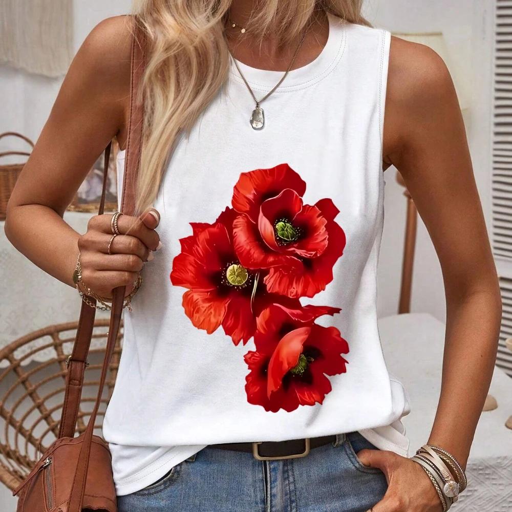 

Women's Clothing New Graphic Print Tank Top Sleeveless Casual Loose Top For Summer & Spring Street Daily Tops Clothes Outfits