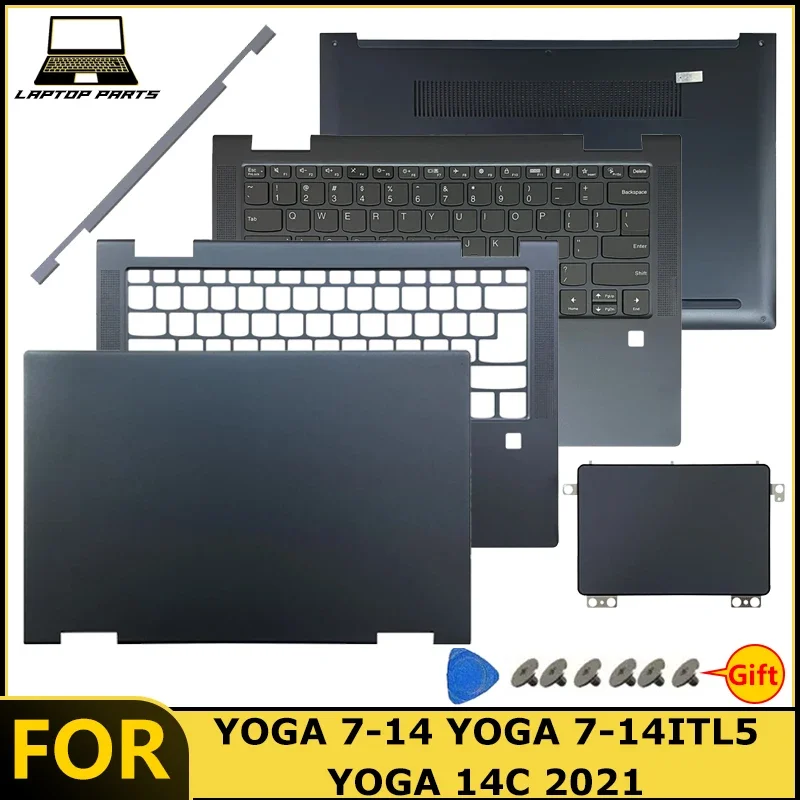 New For YOGA 7-14 YOGA 7-14ITL5 YOGA 14C 2021 LCD Back Cover Upper Case Bottom Case Hinge touchpad/with backlit keyboard New
