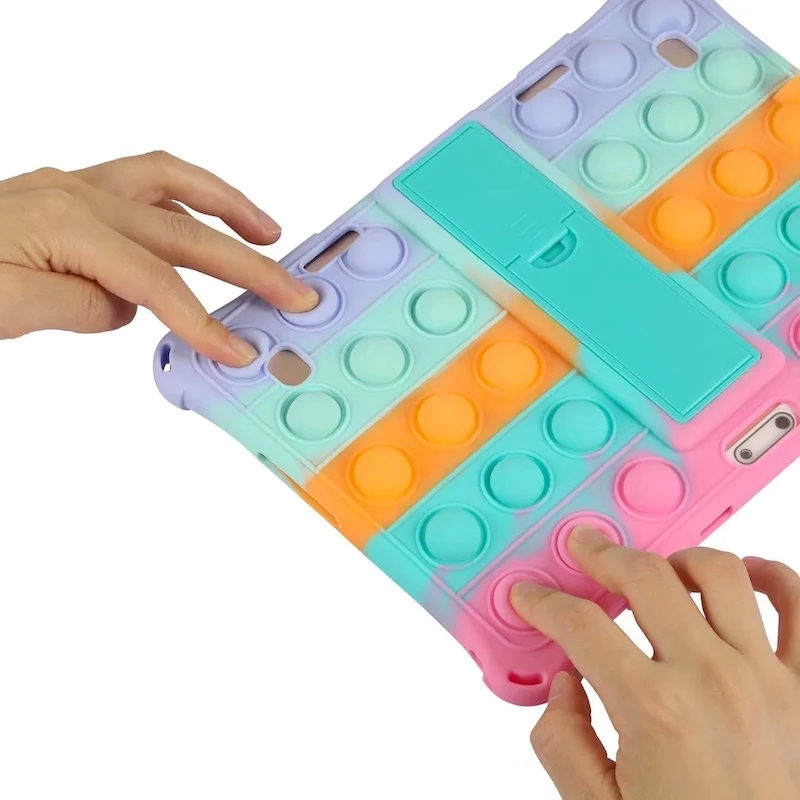 حافظة من السيليكون لهاتف HTC A100 مقاس 10.1 بوصة مع حامل للكمبيوتر اللوحي مع قلم حزام للأطفال