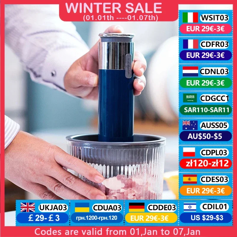 DL-6028มือถือไร้สายเครื่องบดเนื้อ Chopper USB ชาร์จไฟได้4ชามครัวผสมผักปรุงรส