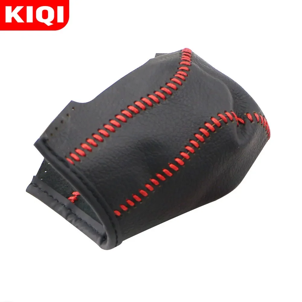 KIQI Genuine Leather Hand-stitched Gear Shift Knob Cover Fit for Honda CRV CR-V 2007 - 2014 Accessories Automatic Car Styling