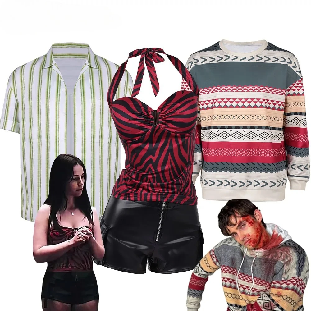 Costume de cosplay Nikki : Robe, sweat à capuche et chemise à motif d'ours, inspiré du film d'horreur 2026, pour femmes et hommes, pour Halloween et le Carnaval