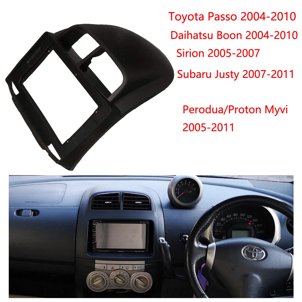 2 Din Radio Fascia for Toyota Passo Daihatsu Boon Sirion Subaru Justy Perodua Myvi Dash Panel Frame Trim Installation Kit