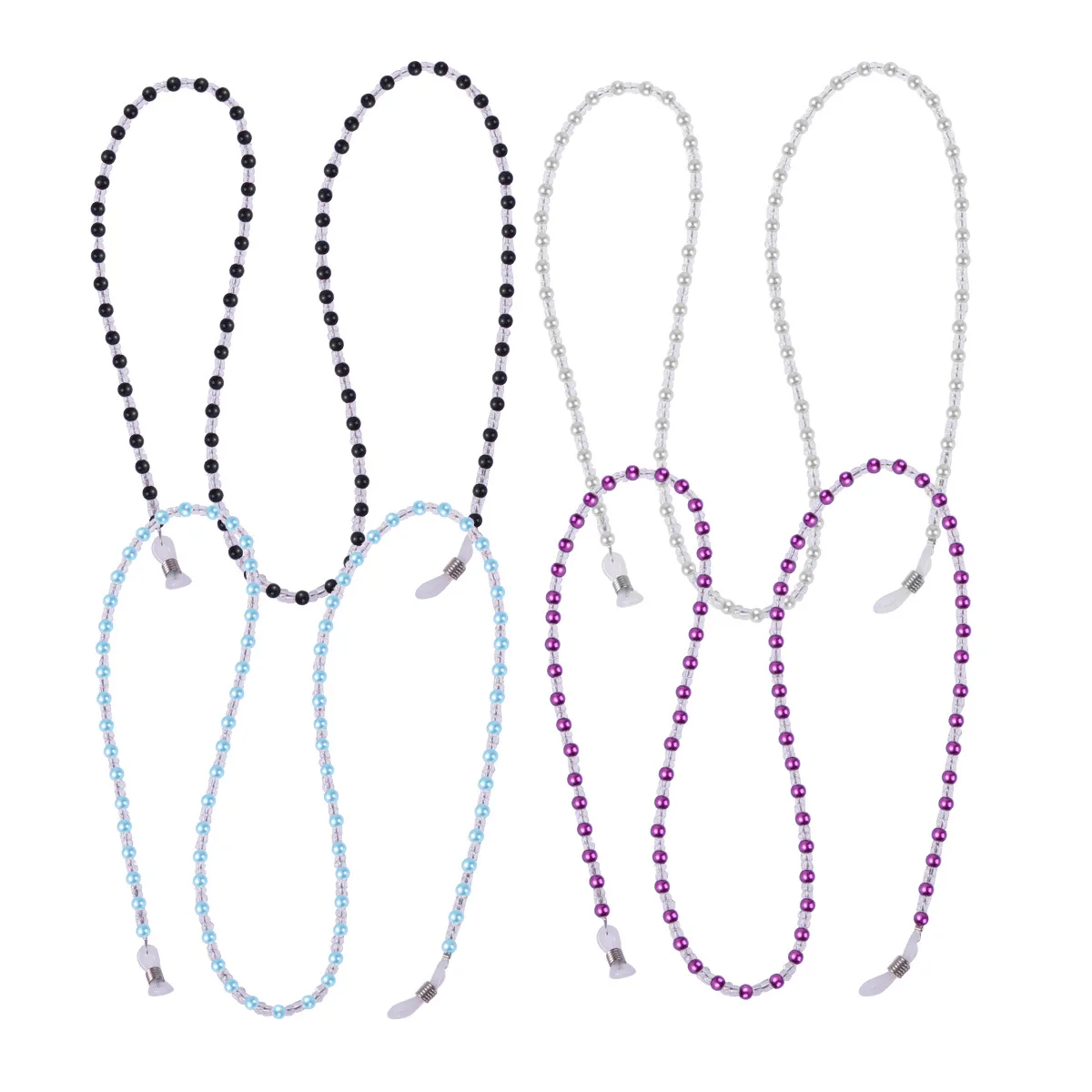 

4Pcs Eyeglass Chain Beaded Fashion Glasses Cord Holder Strap for Running Hiking Cycling Sunglasses Eyeglass Chain