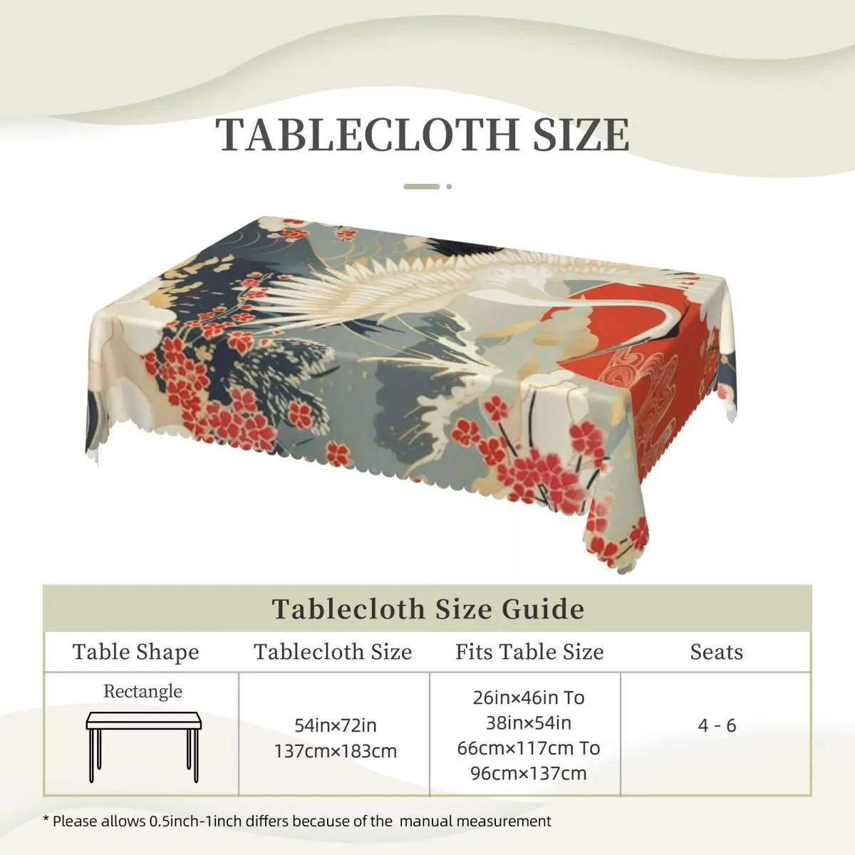 Japanese Art Tattoo Japanese Woodblock Tablecloth Restaurant Kitchen Rectangular Tablecloth Party Tablecloth Dining Table Cover