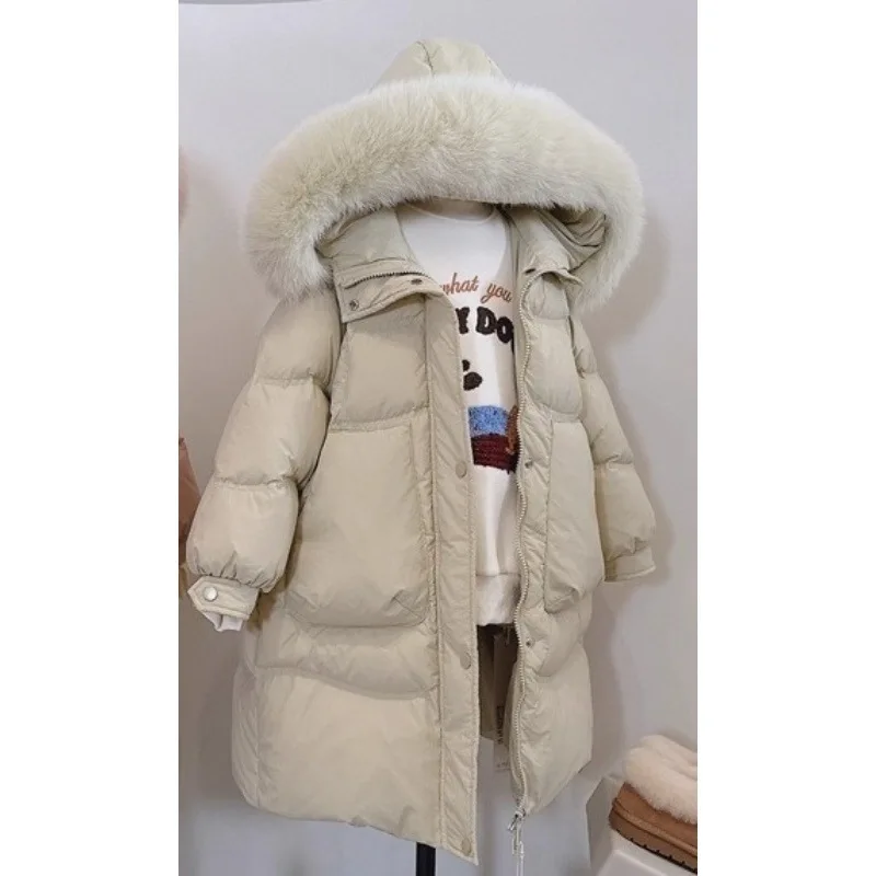 ZOETOPKID New Winter Girls Padded Jackets Thick Warm Waterproof Shiny Hooded Coats Children Outerwear Clothes Teen Parka