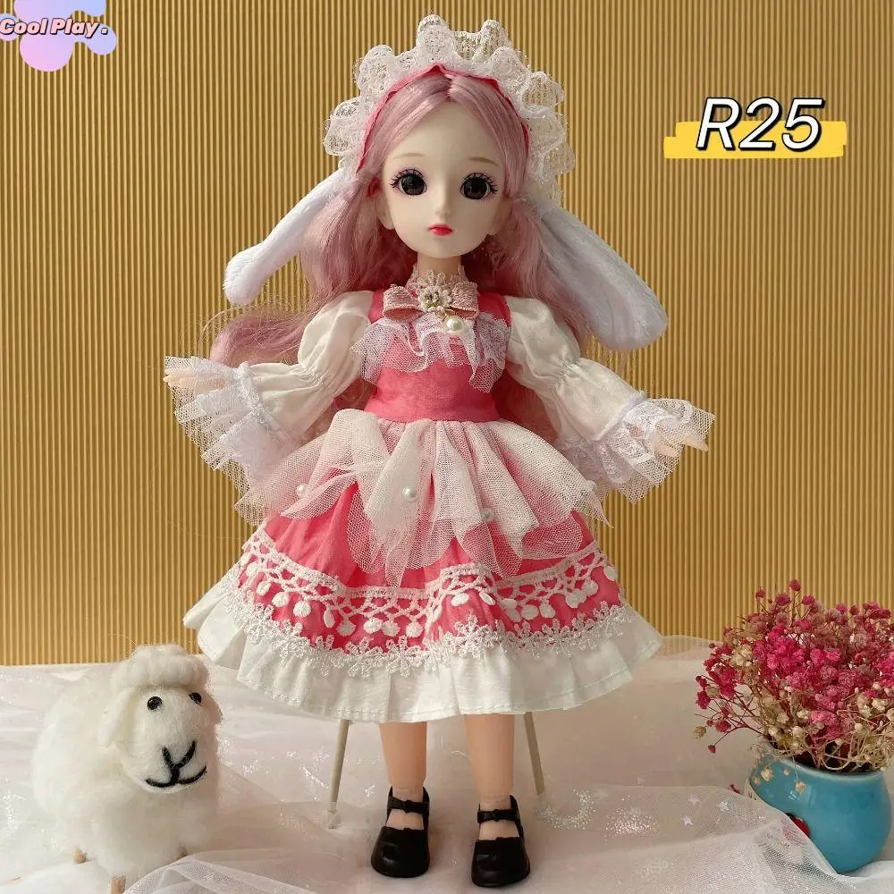 

1 Set Attractive Eyes 30cm Bjd Doll with Clothes Long Hair Elegant Princess Dress Up BJD Dolls With Wig Make Up 30cm