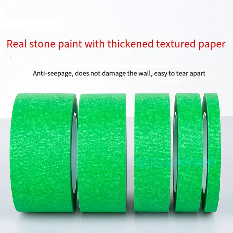 

Thick High-Temp Masking Tape for Stone Paint&Sand Spray|Heat-Resistant Wall Protection|Professional Partition Tapes for Exterior
