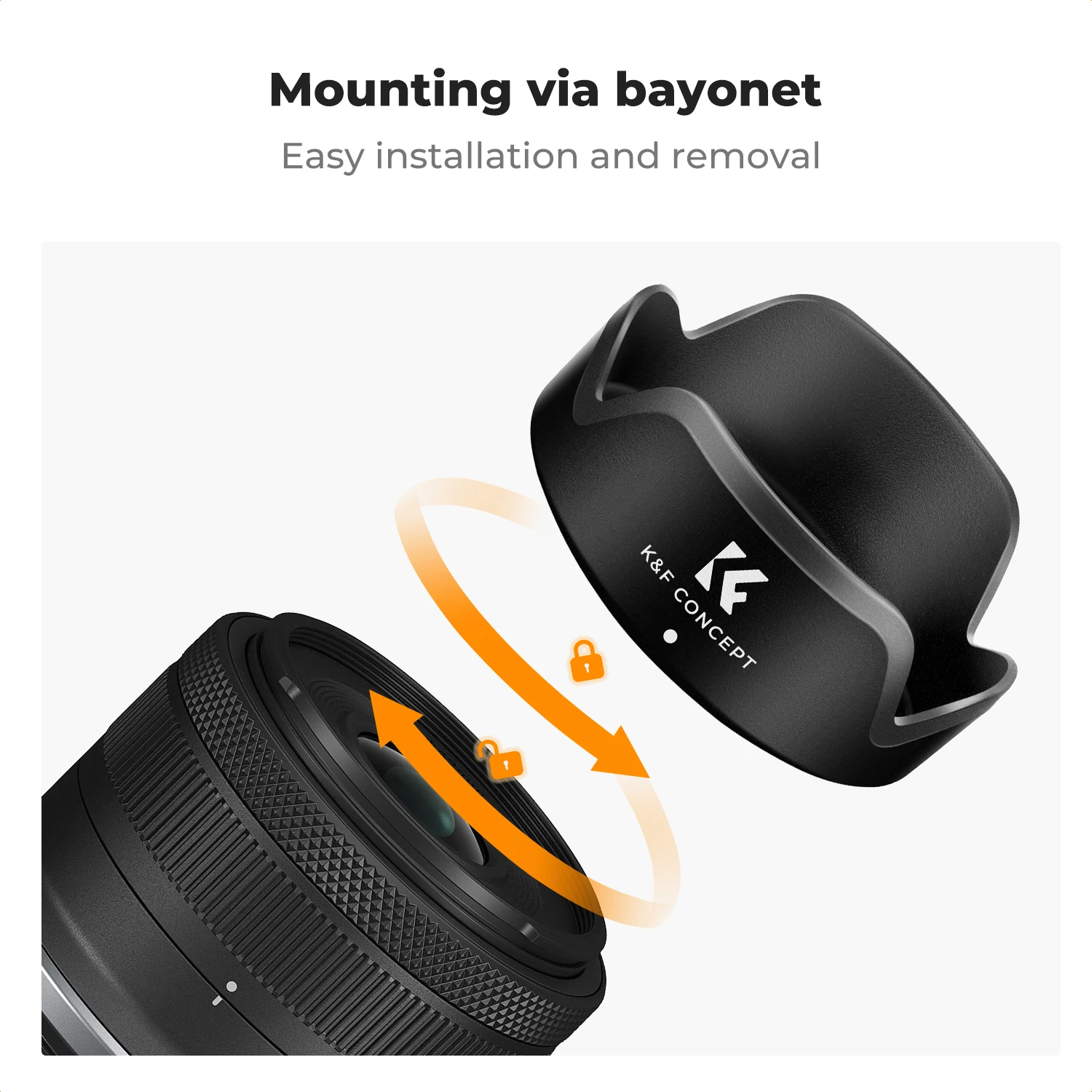 Osłona obiektywu K&F CONCEPT, mocowana na bagnet, z ściereczką do czyszczenia, do obiektywów Canon, dwustronna, zatrzaskiwana, zamiennik osłony obiektywu aparatu. — zdjęcie produktu 2