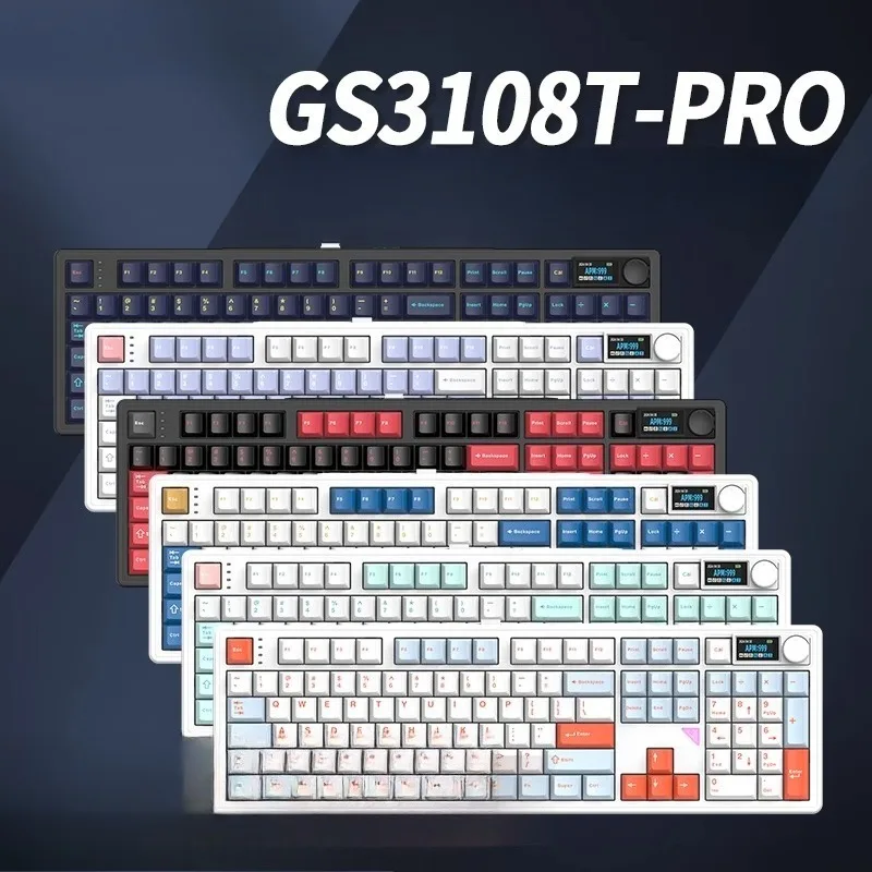 3108TPRO Tri-mode Mechanical Keyboard Customized RGB Hot Swappble Gasket Structure Wireless Ergonomic Gaming Office Keyboard