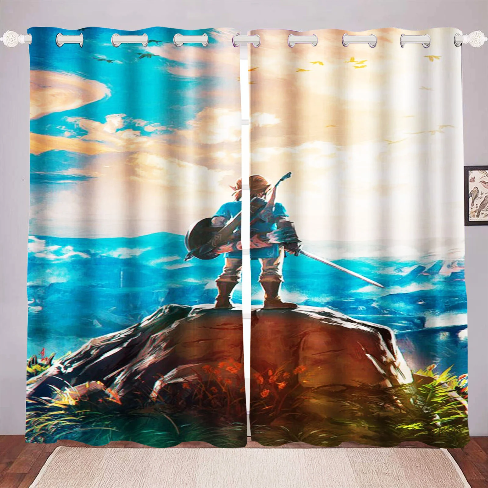 Game The Legend Of Zelda Dustproof  Balcony Screen Curtains For Living Room Bedroom Blackout Curtains 100% Polyester Home