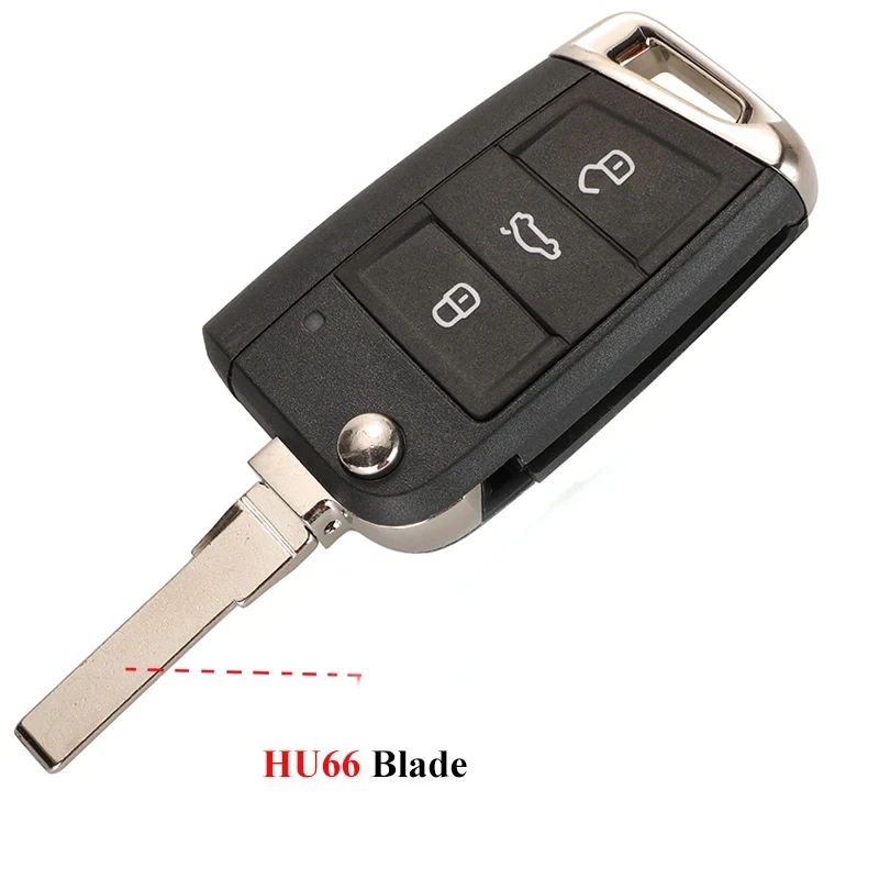 KEYECU Replacement Keyless Flip Remote Key Fob 3 Button  434MHZ MQB for Volkswagen MQB Golf VII MK7, for Skoda Octavia A7 2017