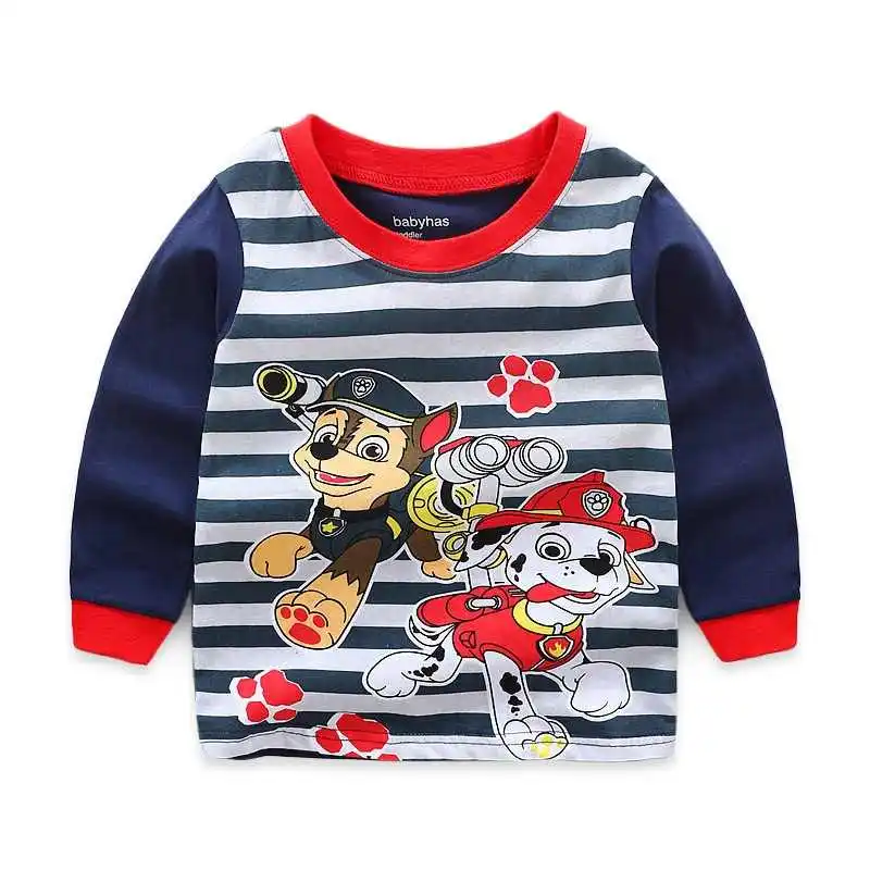 Children'S Cartoon Pajamas Thin Style Baby Boy Air Conditioning Suit Long Sleeved Pure Cotton  Spring And Autumn Home Suit Set