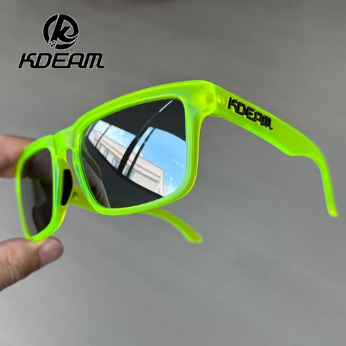 Último estilo marca KDEAM, gafas de sol cuadradas de alta calidad para hombres, gafas de sol polarizadas para conducir, lentes coloridas con revestimiento reflectante 2025
