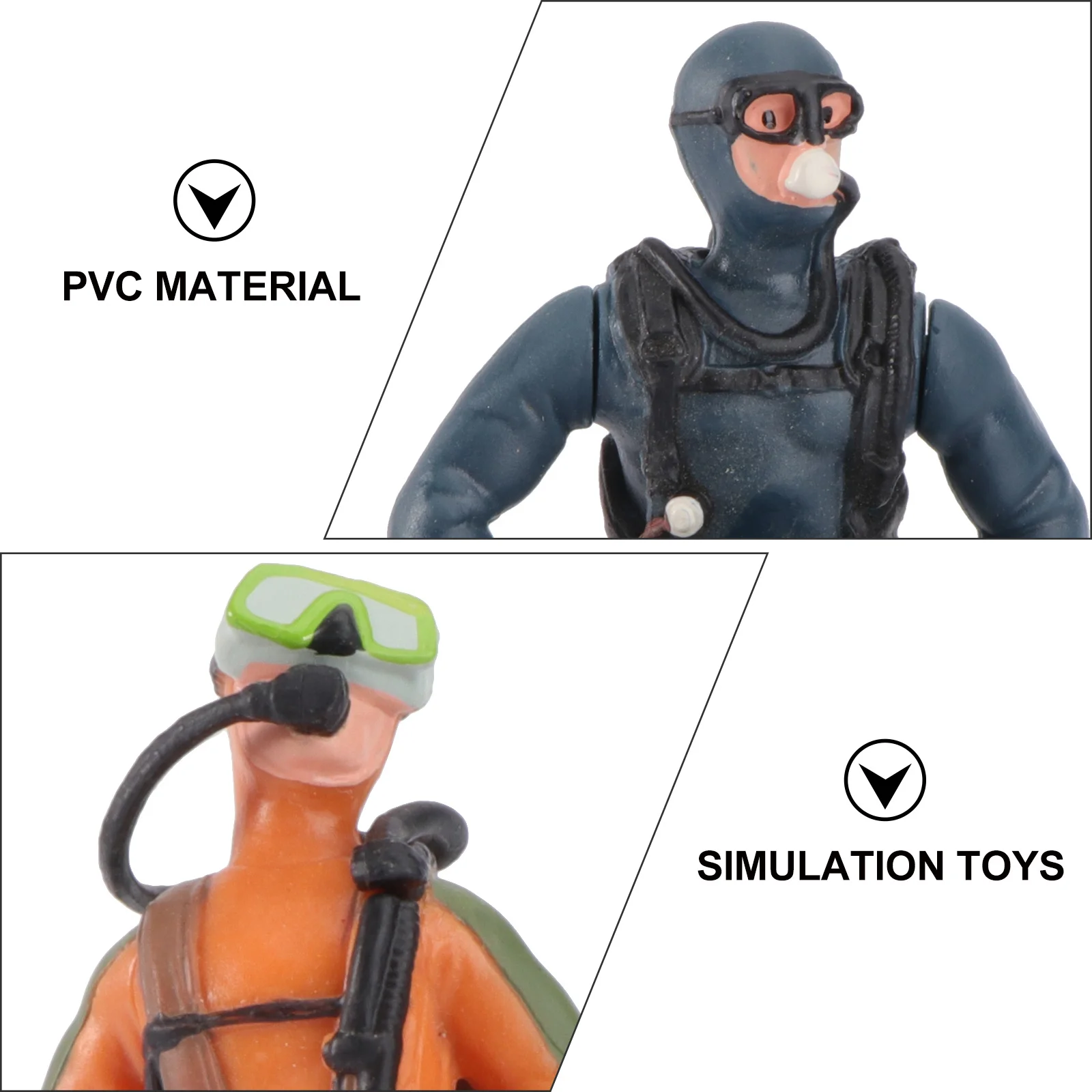 

4 pcs 1 Set Diver Figurines Lightweight Pvc For Kids Educational Puzzle Desktop Ornaments Collection Decorations Teaching