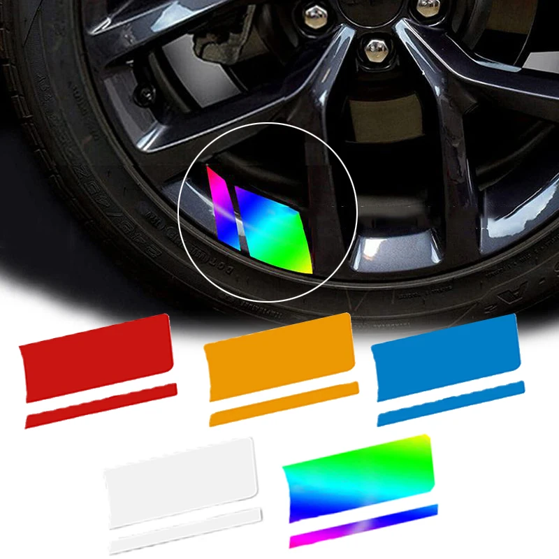 

4Pcs Car Stickers Wheel Hub Steel Ring Reflective Sticker Car Modified Styling Decoration Decals Rim Decor Decal Accessories