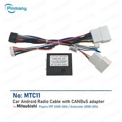 Car stereo Cable Connector Power Wire Harness Adapter CAN Bus Rockford audio Decoder for Mitsubishi Pajero V97 Outlander Lancer