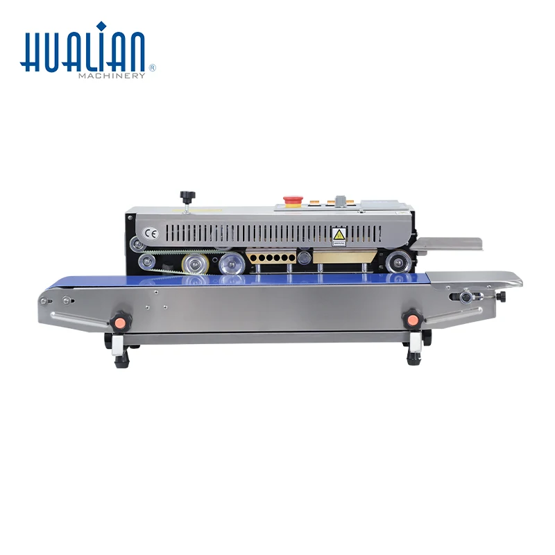 FRB-770I Hualian Automatic Continuous Heat Plastic Bag Pouch Mechanical Food Packing Sealer Band Sealing Machine