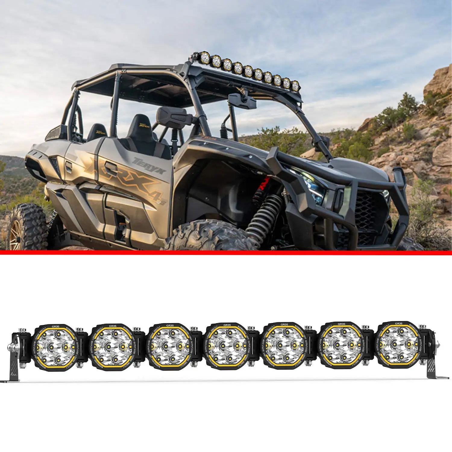 

YBYZ 30 Inch 4x4 car led spotlights Kit 231W Flood Spot Combo led offroad light bar Accent Light with Amber Ring DRL for ATV UTV
