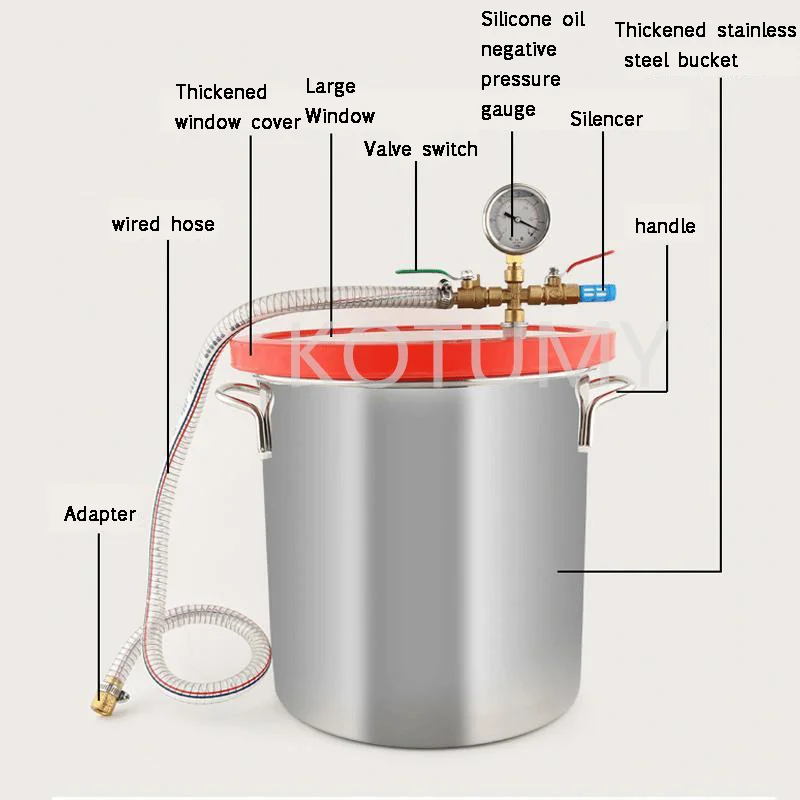 Vacuum Chamber Stainless Steel Vacuum Degassing Chamber Defoaming Barrel Dryer For Silicone Resin AB Adhesive