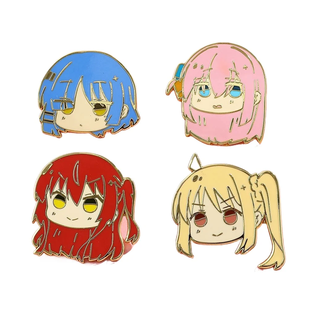 

Bocchi The Rock! Gotoh Hitori Metal Alloy Anime Badge Cute Cartoon Ijichi Nijika Kita Pin Brooch Collectibles Cos Bag Accessory