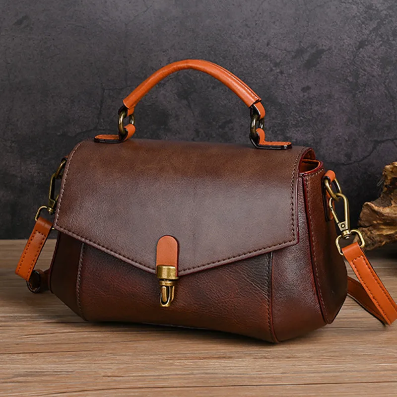 Echt Lederen Dames Schoudertas Vintage Koeienhuid Messenger Bag Mode Handtas Hoogwaardige Vrouwelijke Crossbody Tassen