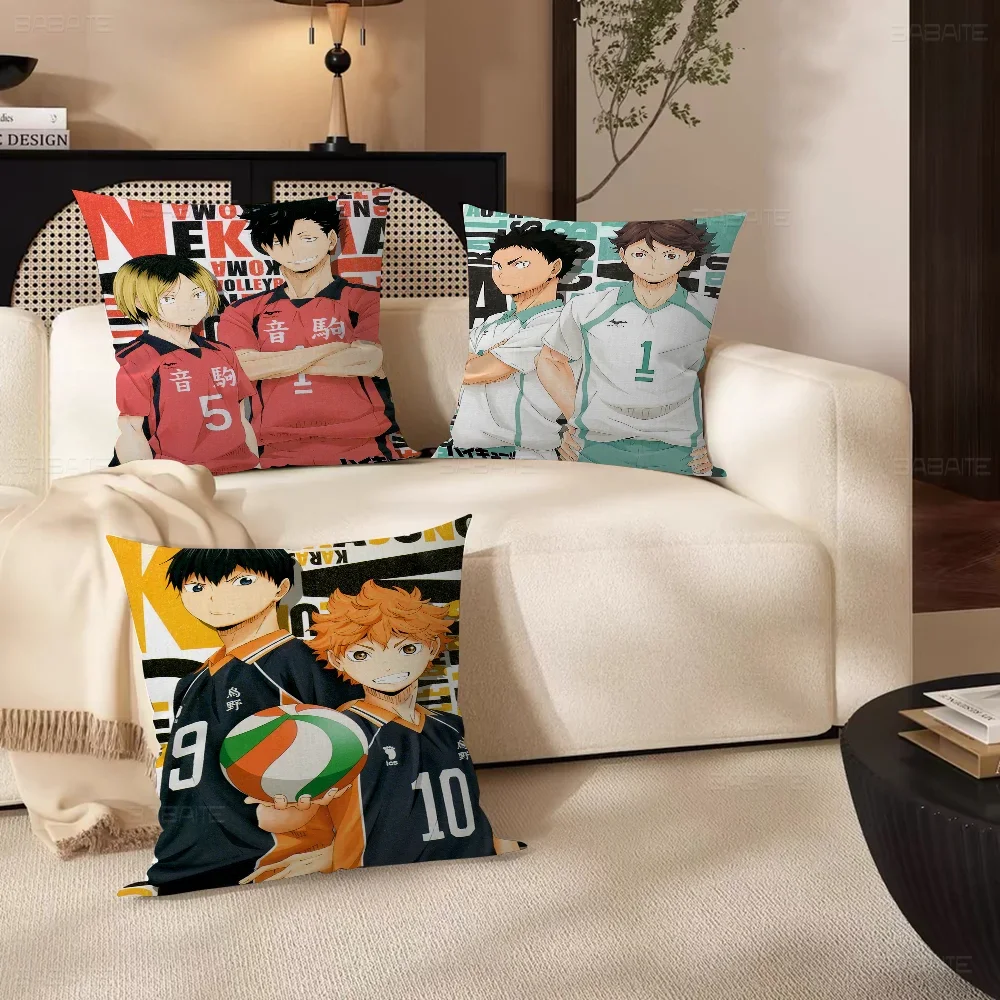 

Haikyuu Pillow Case Cushion Cover Car Throw Pillow Case For Sofa Car Christmas Gift 40x40cm 45x45cm