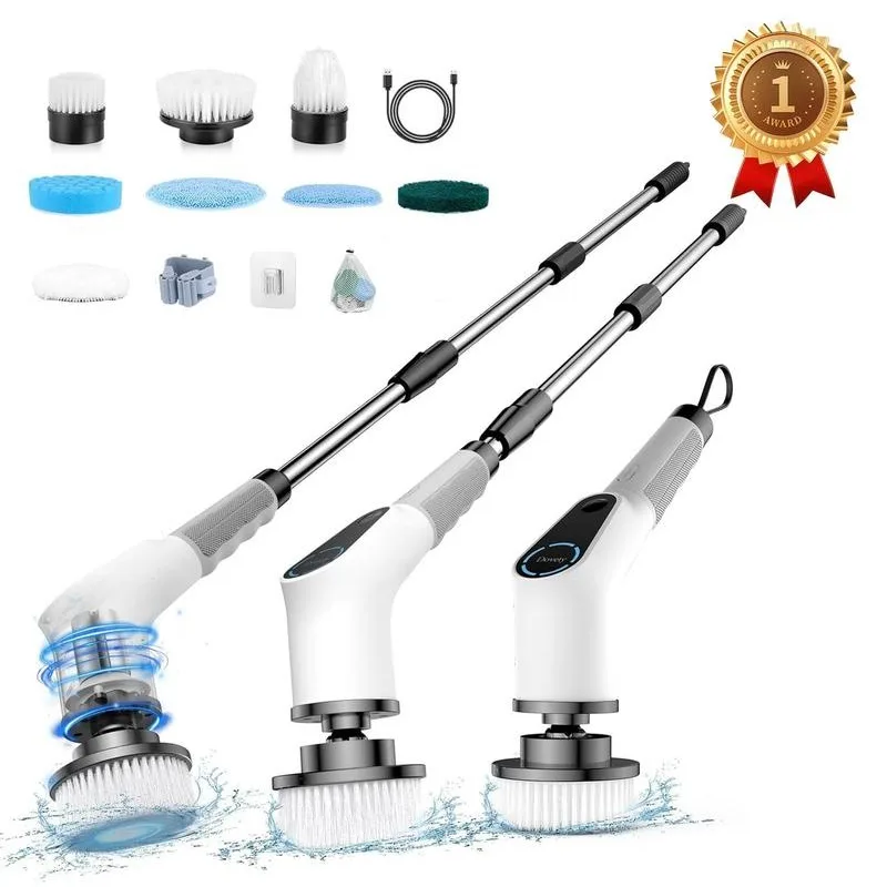 

Dovety Electric Spin Scrubber, Cordless Shower Scrubber, Cleaning Brush, with 8 Replaceable Brush Heads