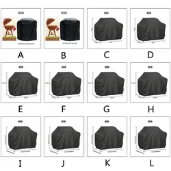 Waterproof BBQ Grill Cover, Outdoor Protective Cover, Heavy Duty Charbroil Grill Cover, Black Round Rectangle Grill Cover