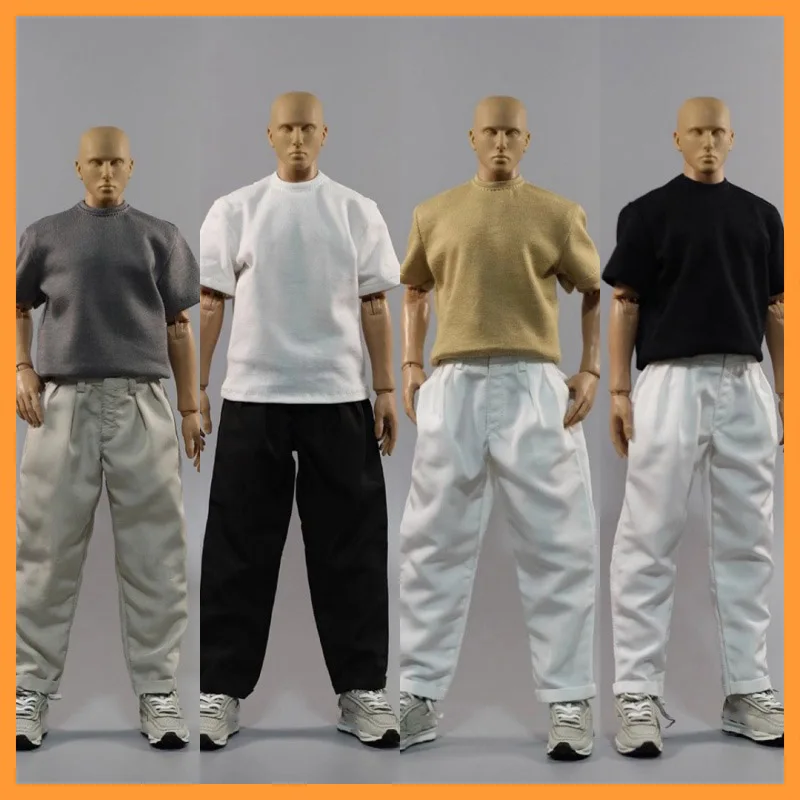 

1/6 Scale HAILI TOYS HF008 Trendy Casual Style Male Soldier Loose T-shirt Trousers Fit 12inch Action Figure Model Toys