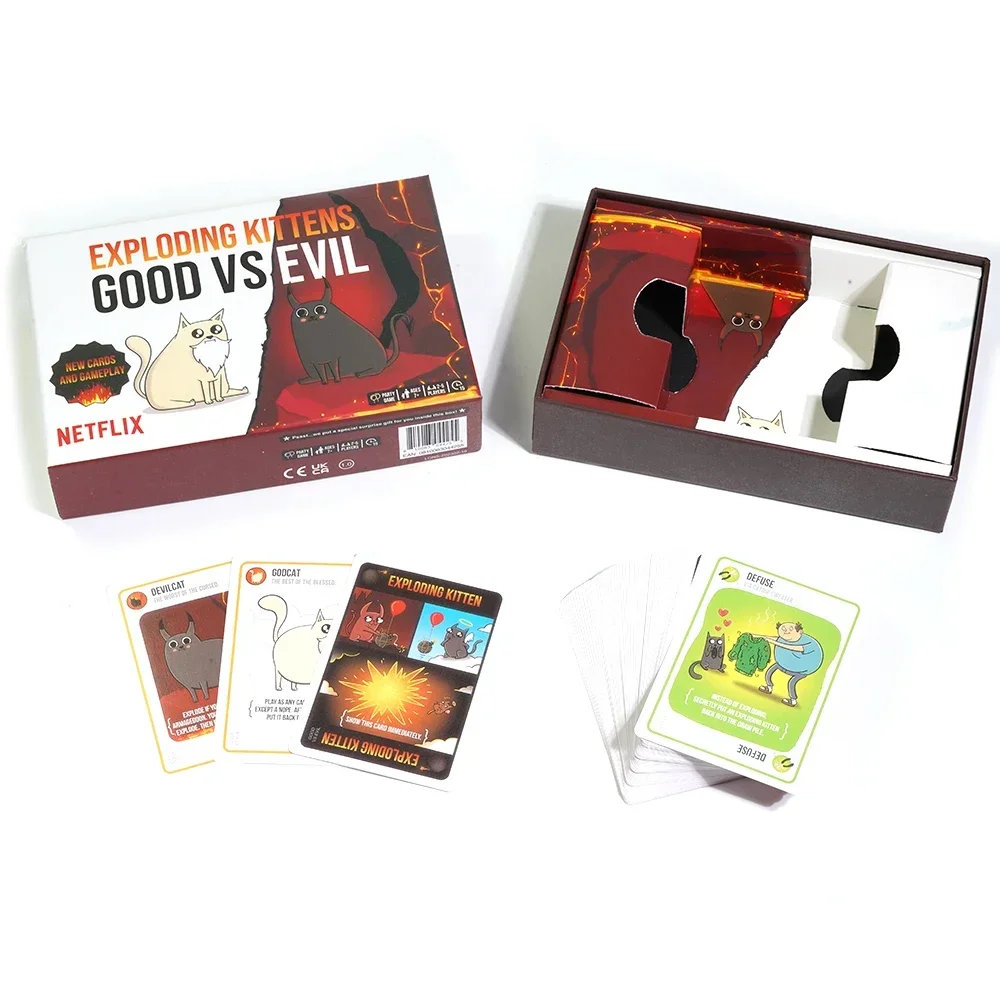 Good vs Evil 55 Cards Elevate Exploding Kittens Family Games for Kids and Adults Funny Card Games Board Game