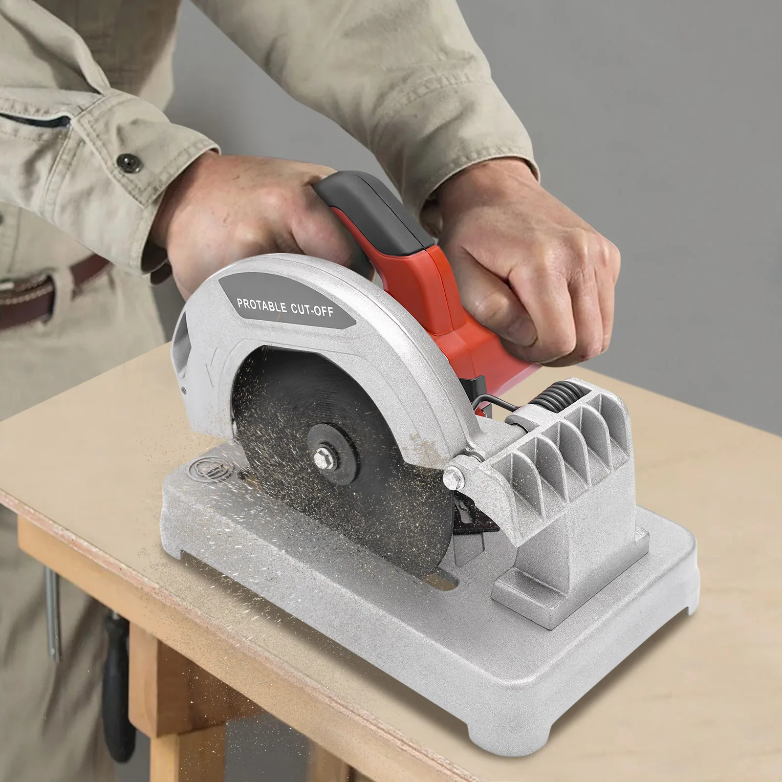 1200 W 5200 U/min 7-Zoll-Profilschneidemaschine mit mehreren Attributen, verstellbar zum Schneiden von Holz, Stahl, Wand, Boden und Metalloberflächen – Detail 10