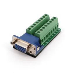 D-SUB DB15 VGA Female 3 Row 15Pin Plug Breakout PCB Terminals Board Adapter Connector