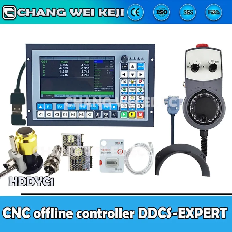 Pengendali Offline DDCS-EXPERT3/4/5 CNC pengeboran dan penggilingan Kode G 5-sumbu berhenti darurat MPG 75W24V-DC PROBE Sensor
