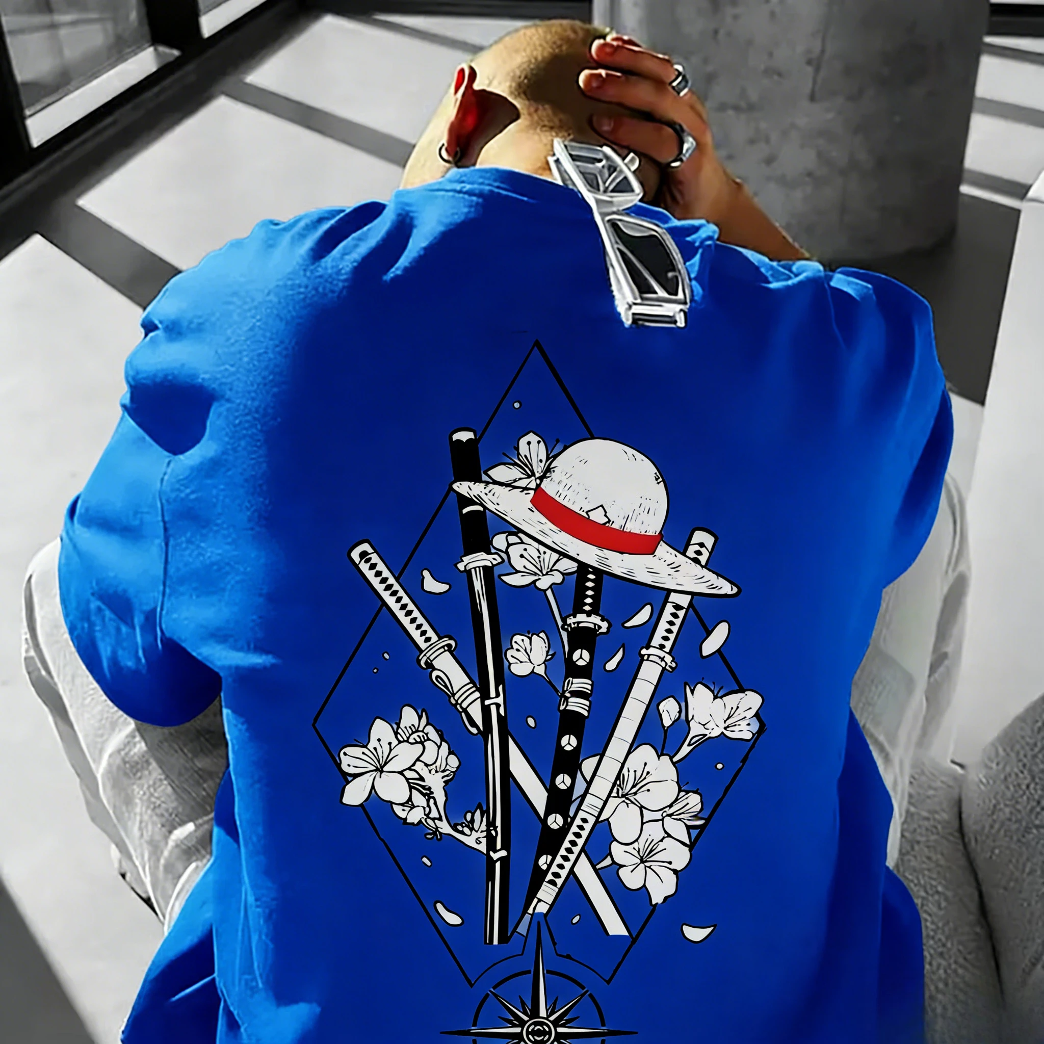 One Piece Luffy hommes et femmes 2026 nouvel été Anime Harajuku imprimé américain décontracté Parent enfant haut à manches courtes