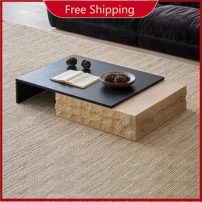 

X Modular Living Room Coffee Table Rectangle Neutral Modern Elegant Luxury Stone Coffee Table Trendy Design Coffee Table Furnitu