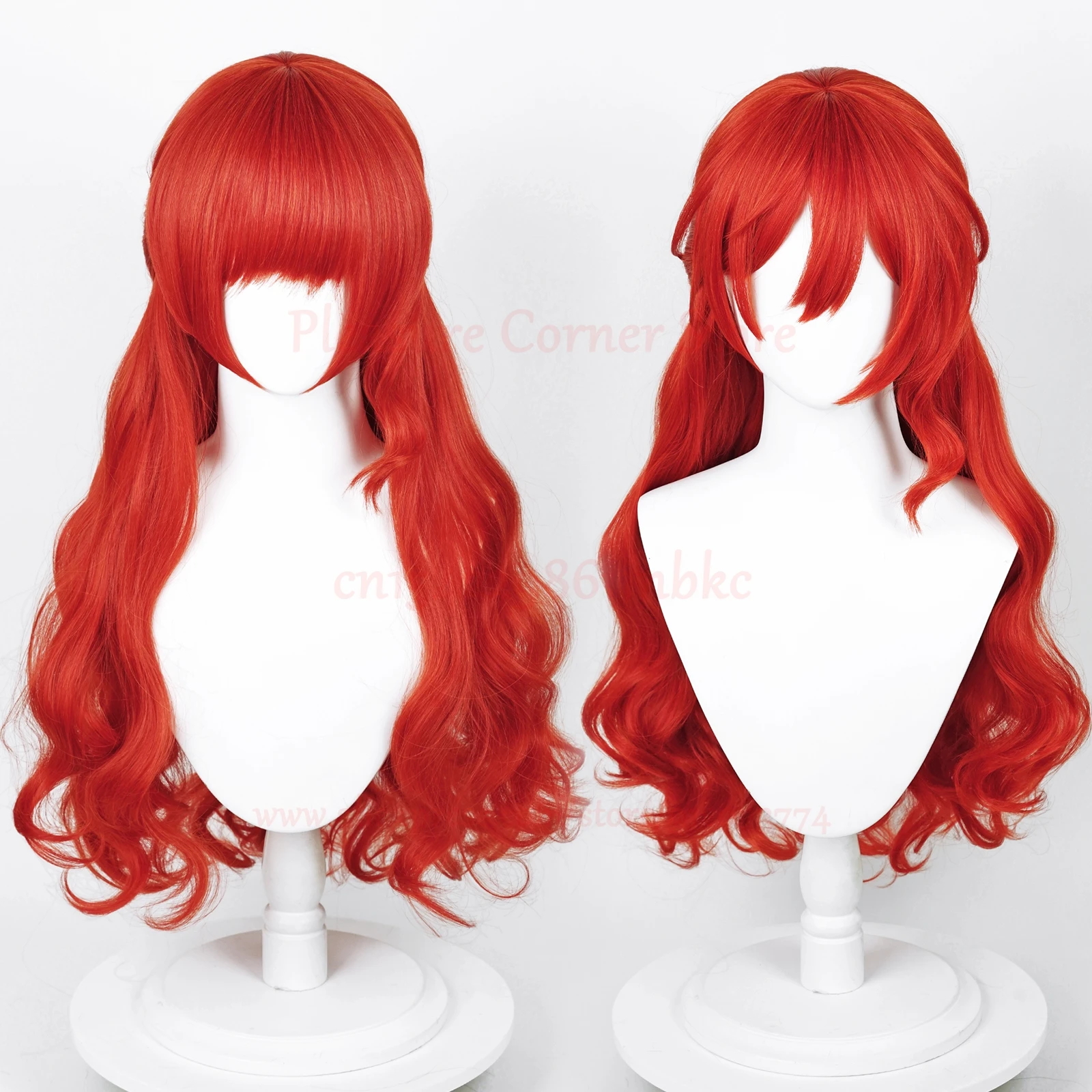 Himeko Cosplay Wig Game Honkai Star Rail Himeko Wig Red Curved Heat Resistant Synthetic Wigs Himeko Cosplay Wig