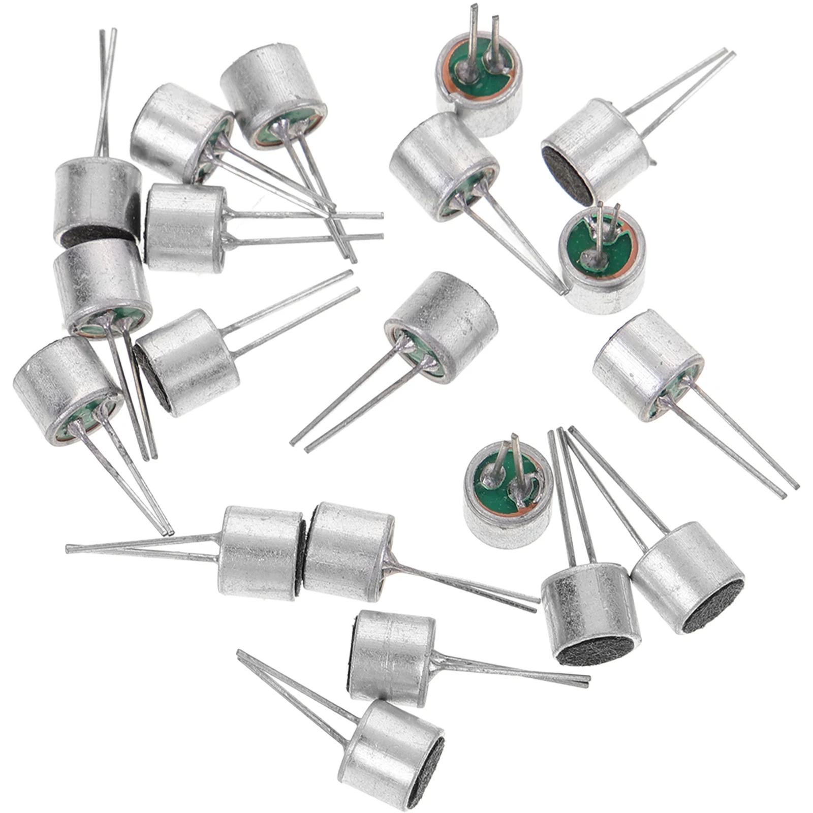 

20pcs High Sensitivity Electret Condenser Microphone Pickup 2-Pin Cylindrical Mic For Sound Light Control Clear Audio Capture