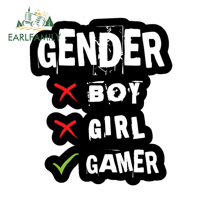 EARLFAMILY 13cm x 11cm for Gender Gamer Car Sticker Occlusion Scratch Helmet Windows Decal Creative Scratch-Proof RV Accessories