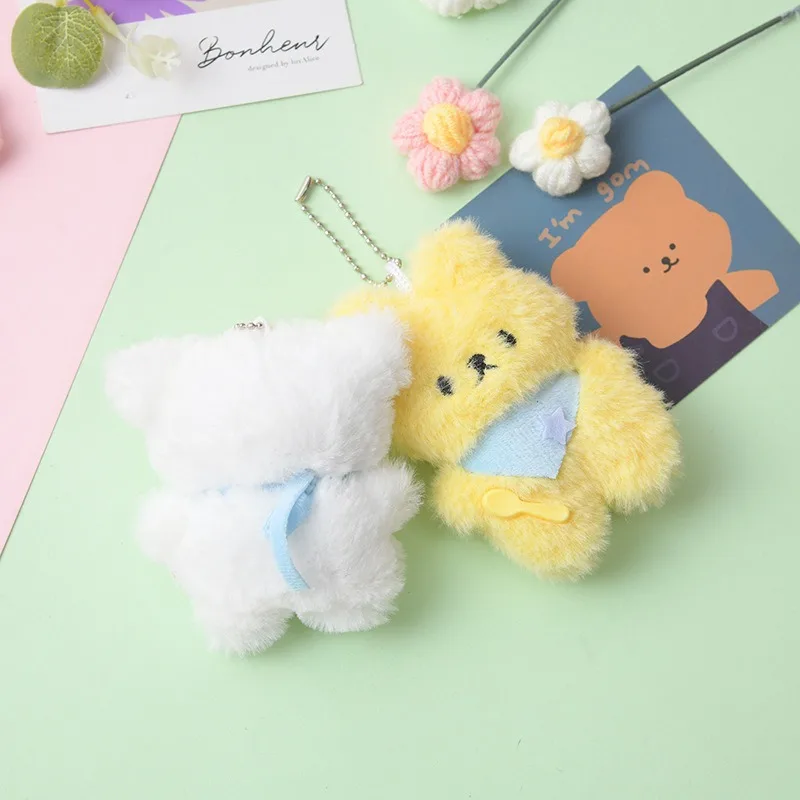 Schattige pluche sleutelhanger poppen dieren hanger sleutelhanger voor vrouwen meisjes cartoon knuffels pop schooltas rugzak charme sleutelhanger cadeau