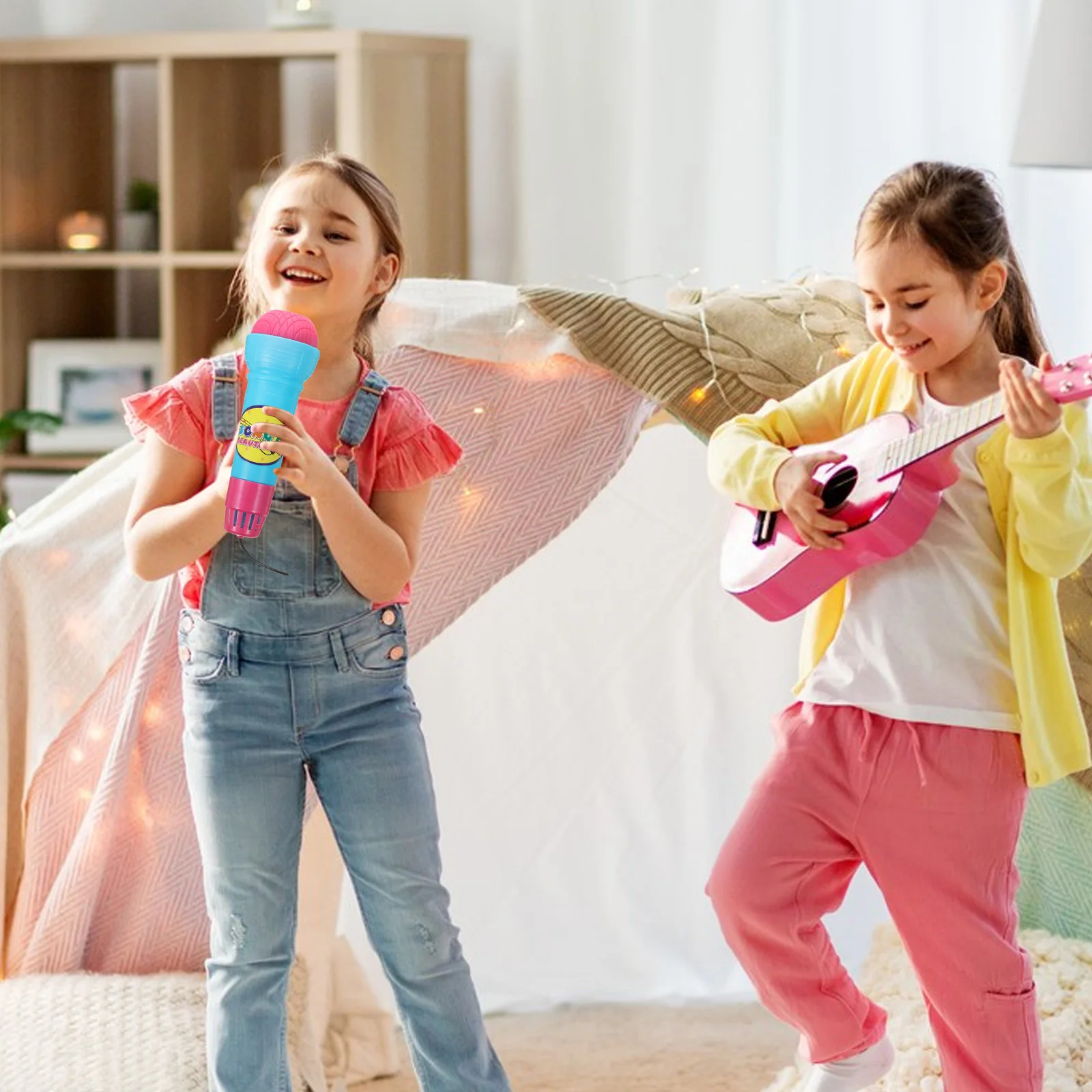 3 pçs plástico poderoso eco microfone brinquedos criativo design realista seguro material não-tóxico ideal para crianças presentes festas