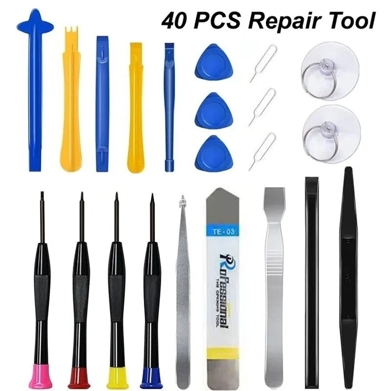 40 In 1 Screwdriver Opening Pry Repair Tool Kit For Smart Phone Notebook Electronics Disassemble Repair Accessories Portable Box