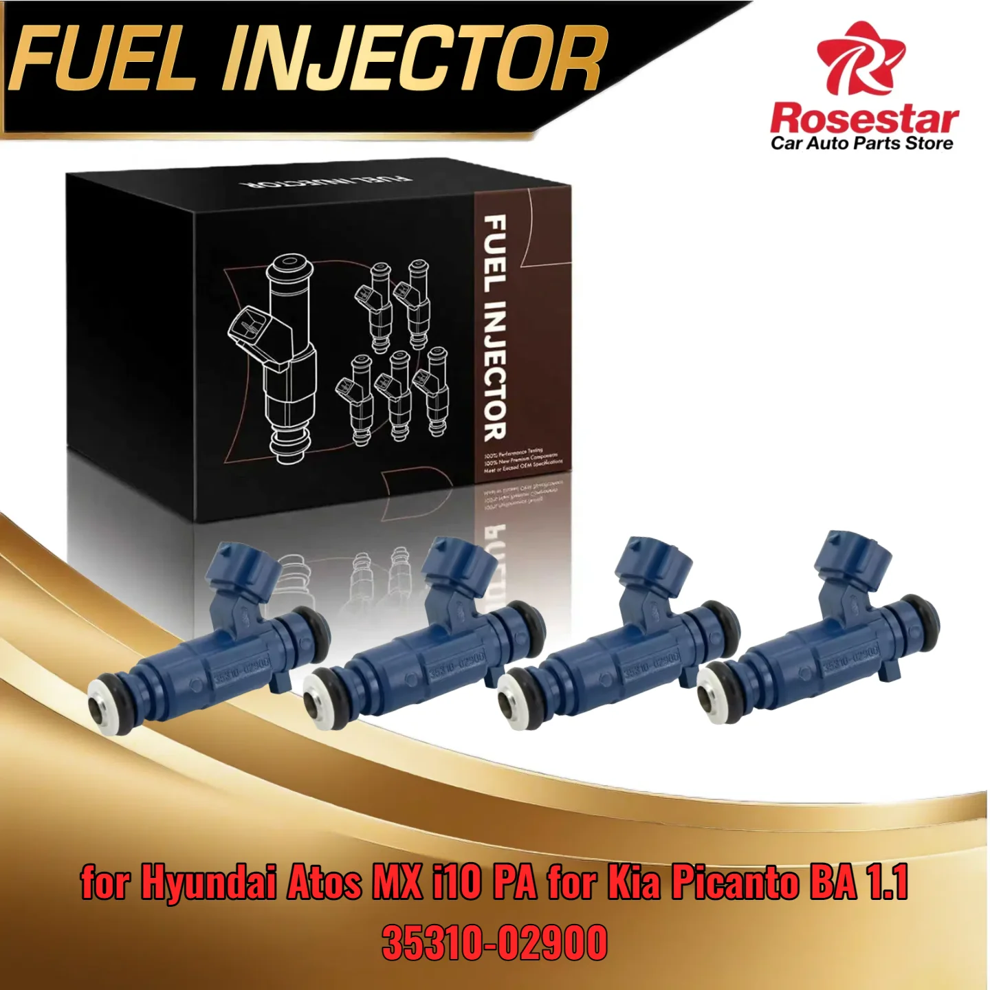 

4X Injectors for Hyundai Atos MX i10 PA for Kia Picanto BA 1.1 New with Part Number 35310-02900