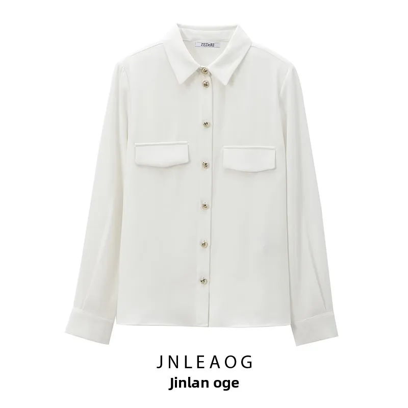 

Faionable повседневная одежда irt JNLEAOG oulder Pad, украшенная плиссированной женской одеждой, осенняя новинка, универсальная длинная одежда из полиэстера...