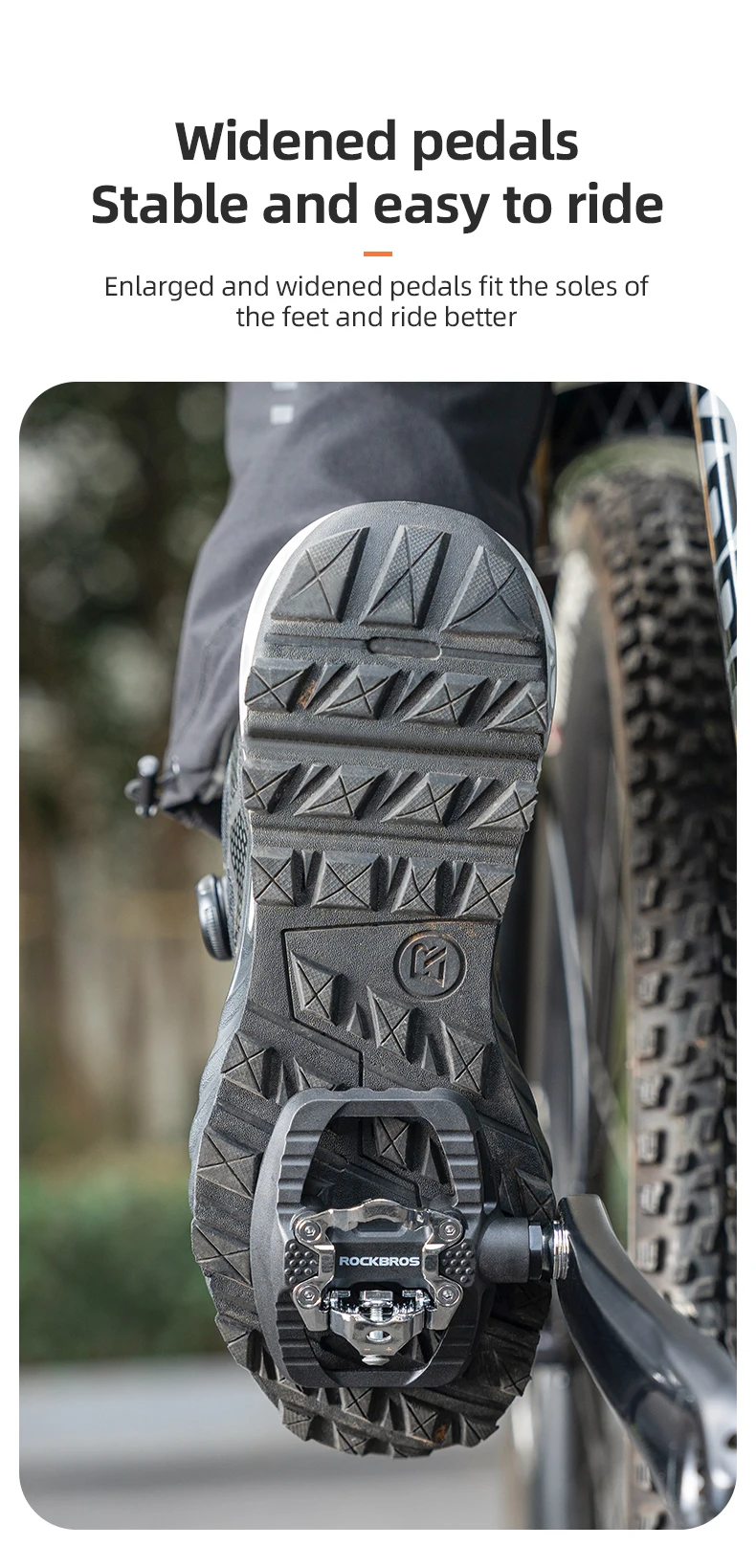 ROCKBROS MTB Fahrradpedale 2-in-1 Flach-/Klickpedal Mountainbike Rutschfeste Kraftsparende Nylonpedale Wasserdichte Gedichtete Lager – Detail 6
