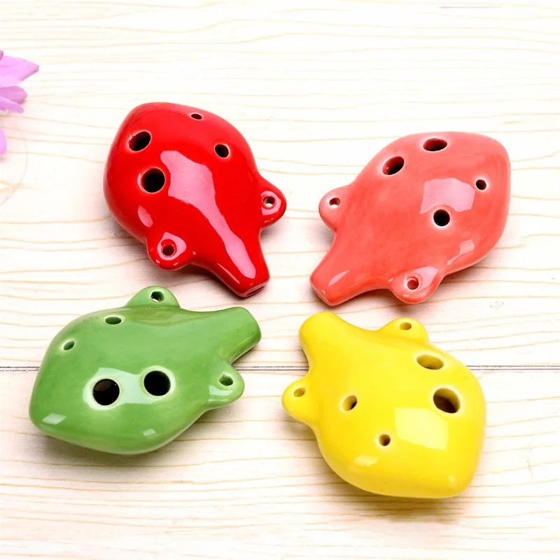 1pcs Colorful Ocarina Flute 6 Hole Soprano C Ceramic Flauta Ocarina Of Time Mini Ocarina Flute Kid\'s Toy Musical Instruments