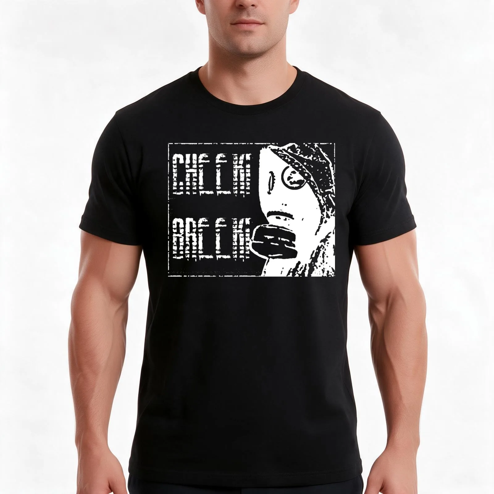 STALKER Cheeki Breeki Gritty Slav Tee (White) T-Shirt Summer Casual Cotton Tee, Unisex Men Women