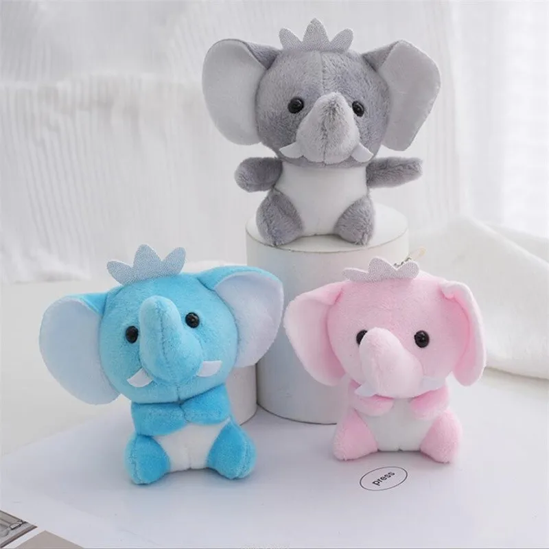 10 センチメートル新しい象ぬいぐるみホリデーギフトかわいい動物ぬいぐるみペンダント人形女の子 & 男の子のためのバックパックキーホルダー 3 色