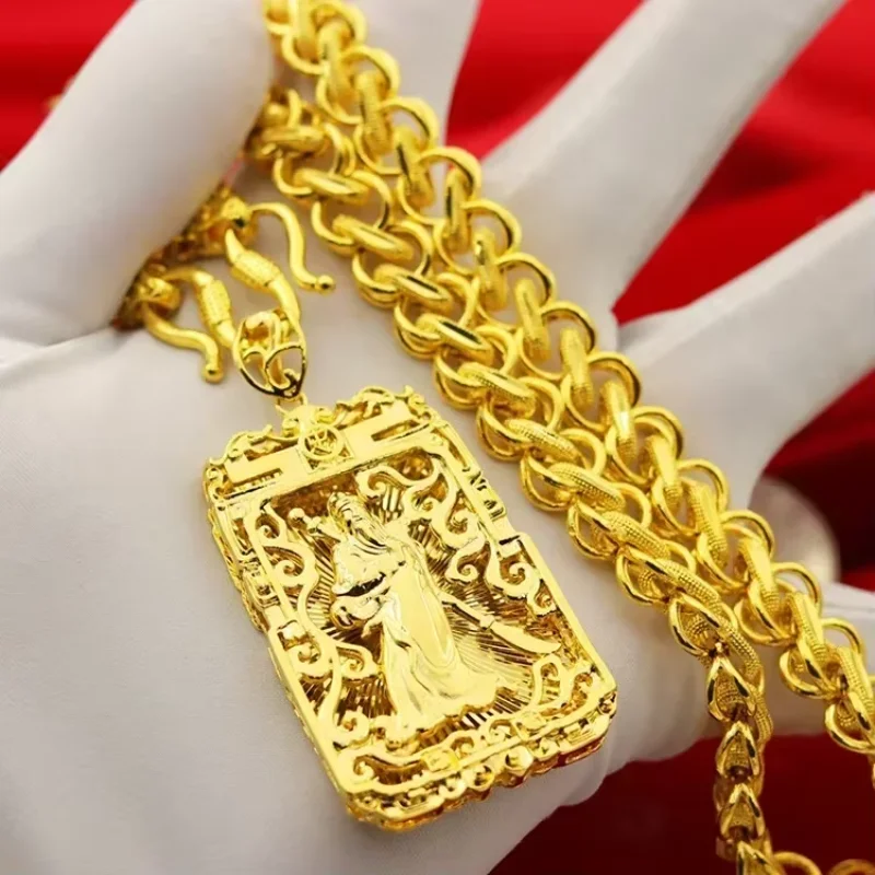 9999 Real Gold 24K Guan Gong Pendant Jewelry Guan Gong Pendant Brand, Men's Necklace Domineering Jewelry