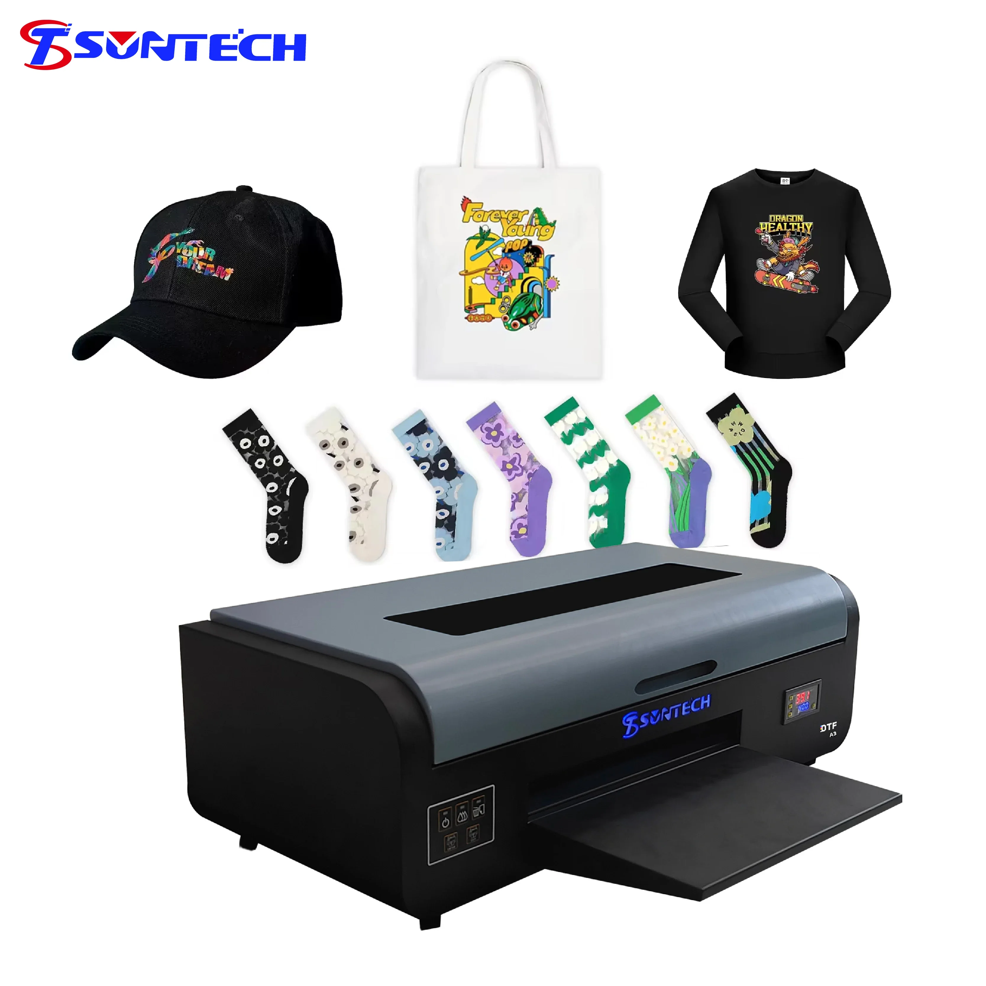 Suntech Desktop Small 13 Inch XP600 1390 Transfer Print DTF Printer A3 30cm T Shirt Printing Machine For Small Business Ideas